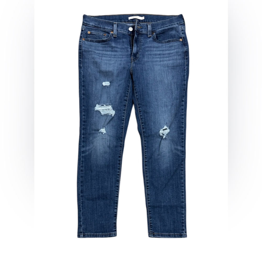 Distressed Blue Jeans